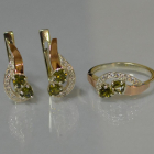 Комплект украшений из серебра с золотом