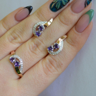 Комплект украшений из серебра с золотом