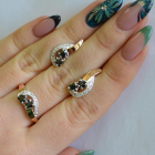 Комплект украшений из серебра с золотом