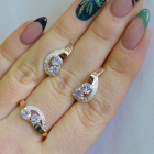 Комплект украшений из серебра с золотом