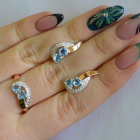 Комплект украшений из серебра с золотом