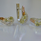 Комплект украшений из серебра с золотом