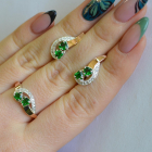 Комплект украшений из серебра с золотом