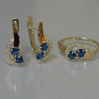 Комплект украшений из серебра с золотом