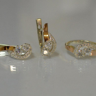 Комплект украшений из серебра с золотом