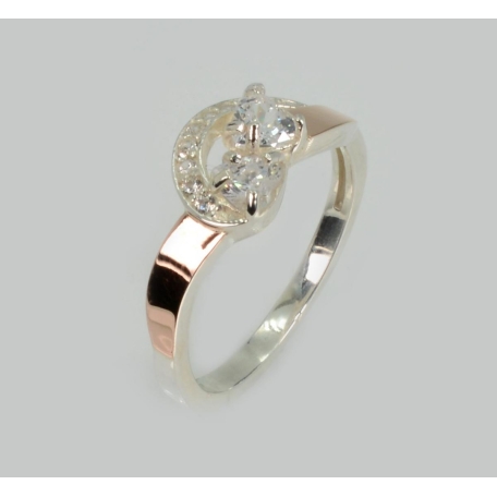 Серебряное кольцо с серцами