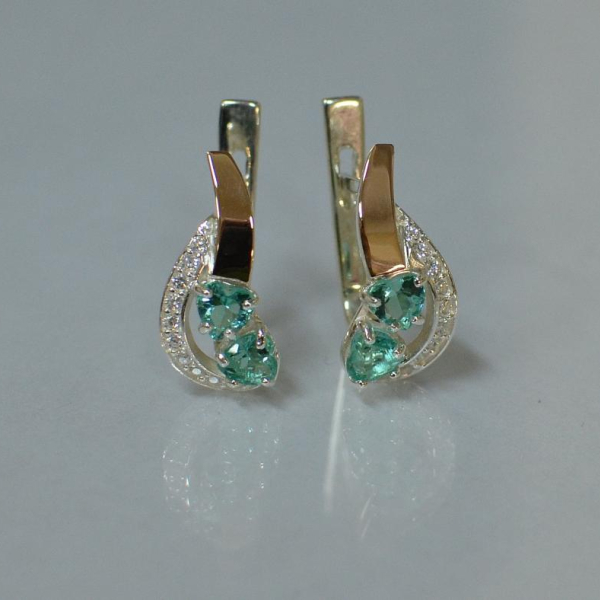 Срібні сережки з серцями