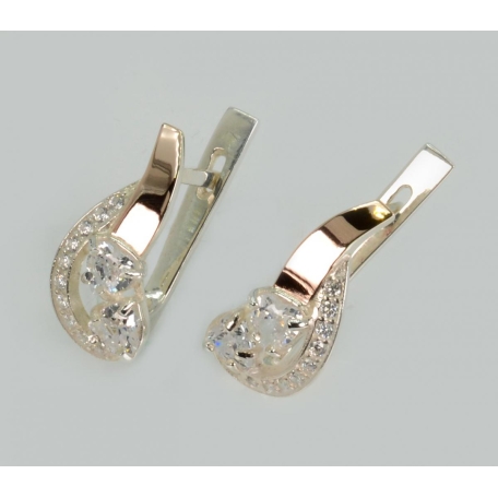 Серебряные серьги с сердцами