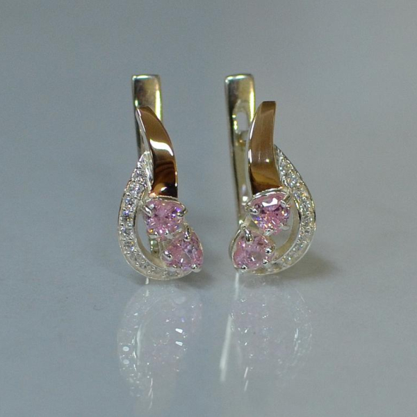 Срібні сережки з серцями