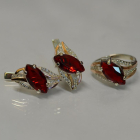 Серебряный набор с золотыми пластинами