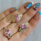 Серебряный набор с золотыми пластинами