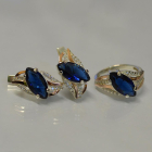 Серебряный набор с золотыми пластинами