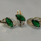 Серебряный набор с золотыми пластинами