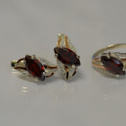 Серебряный набор с золотыми пластинами