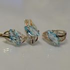 Серебряный набор с золотыми пластинами