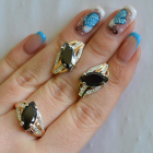 Серебряный набор с золотыми пластинами