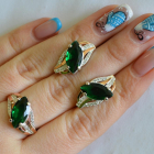 Серебряный набор с золотыми пластинами