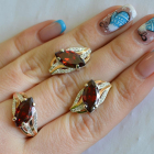 Серебряный набор с золотыми пластинами