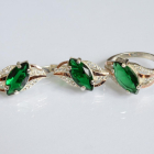 Серебряный набор с золотыми пластинами