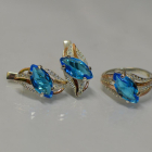 Серебряный набор с золотыми пластинами