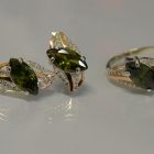 Серебряный набор с золотыми пластинами