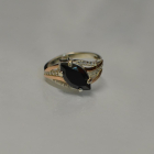 Срібна каблучка з золотими пластинами