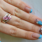 Срібна каблучка з золотими пластинами