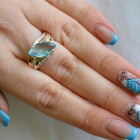 Срібна каблучка з золотими пластинами