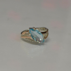 Срібна каблучка з золотими пластинами