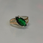 Срібна каблучка з золотими пластинами