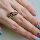 Срібна каблучка з золотими пластинами