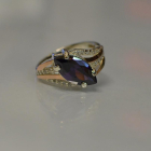 Срібна каблучка з золотими пластинами