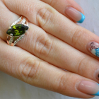 Срібна каблучка з золотими пластинами