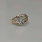 Срібна каблучка з золотими пластинами