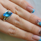 Срібна каблучка з золотими пластинами