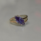 Срібна каблучка з золотими пластинами