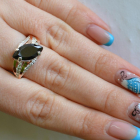 Срібна каблучка з золотими пластинами