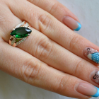 Срібна каблучка з золотими пластинами