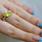 Срібна каблучка з золотими пластинами