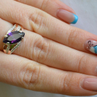 Срібна каблучка з золотими пластинами