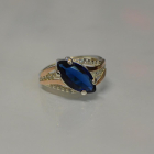 Срібна каблучка з золотими пластинами