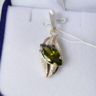 Серебряная подвеска с золотими вставками