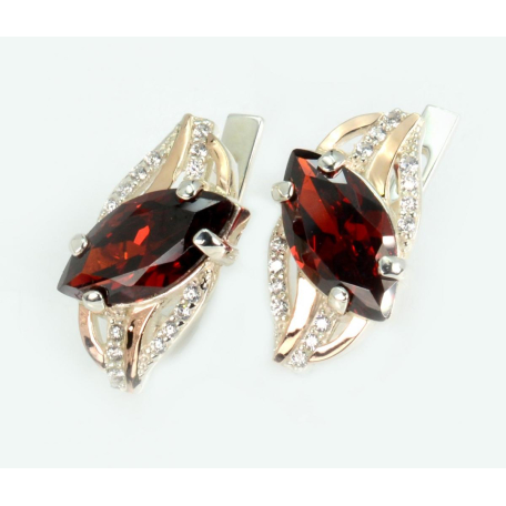 Серебряные серьги с золотыми пластинами