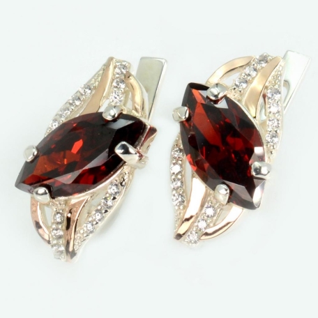 Срібні сережки з золотими пластинами