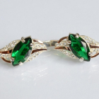 Срібні сережки з золотими пластинами