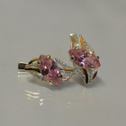 Срібні сережки з золотими пластинами