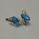 Срібні сережки з золотими пластинами