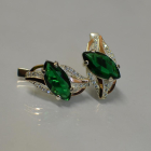 Срібні сережки з золотими пластинами