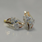 Срібні сережки з золотими пластинами