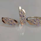 Срібний набір з золотими пластинами